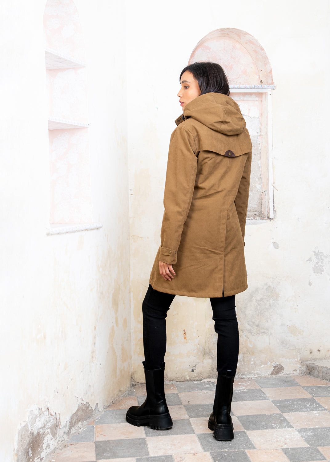 Camel parka hot sale coat womens