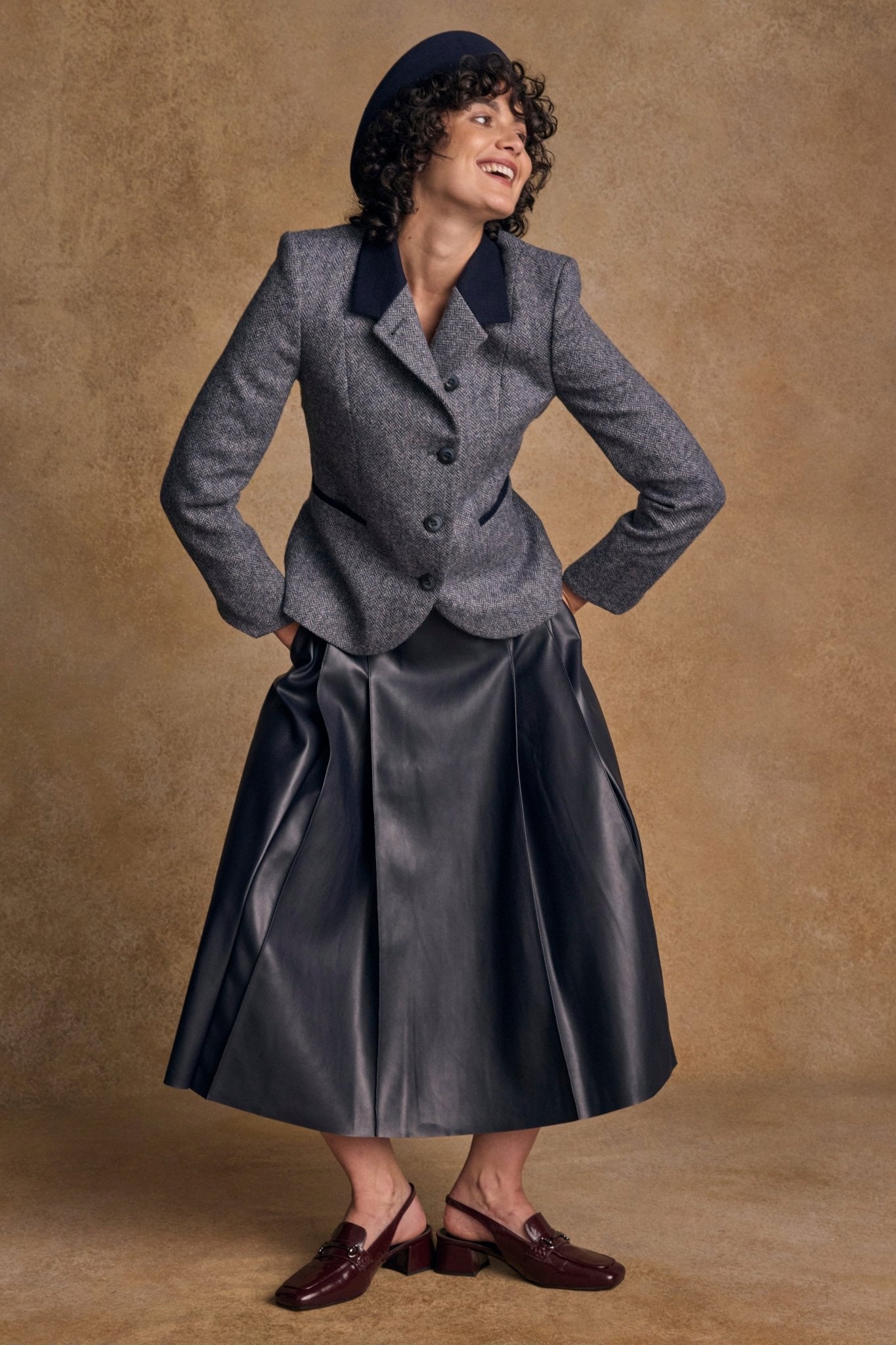 Jack Murphy Ireland - Sasha Tweed Jacket - Denim Herringbone - Tweed