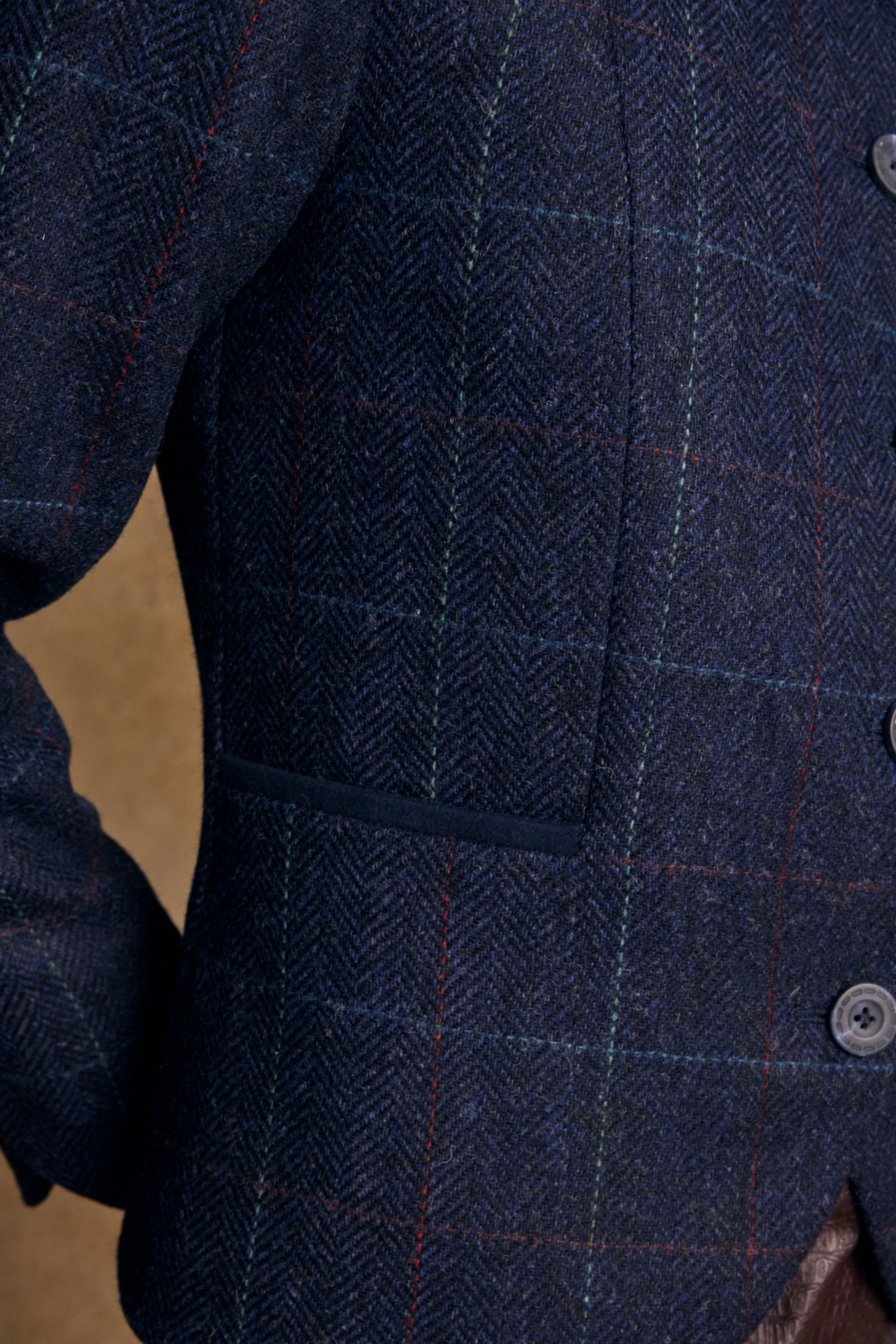 Sasha Tweed Jacket - Navy Windowpane