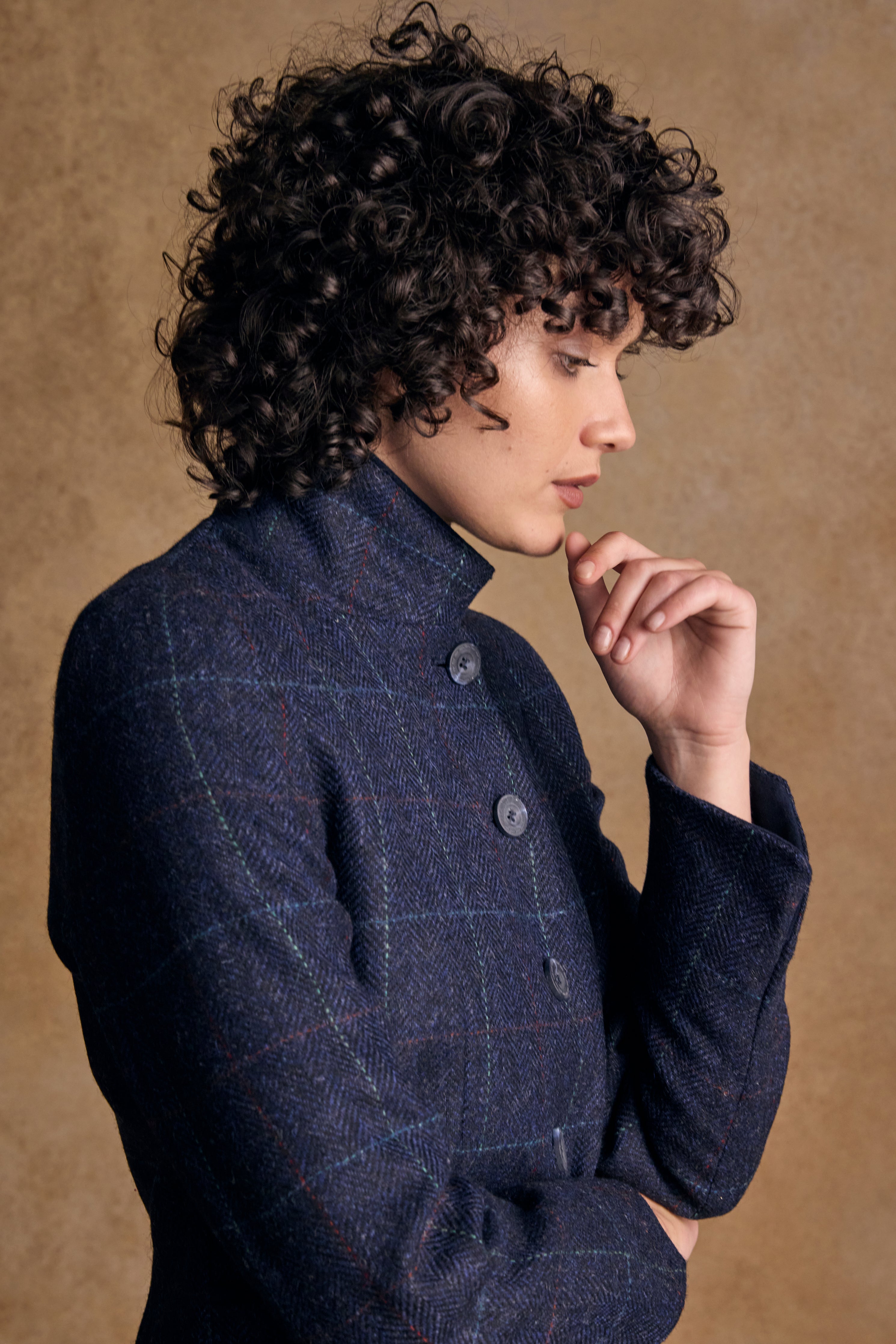 Sasha Tweed Jacke - Berry Herringbone