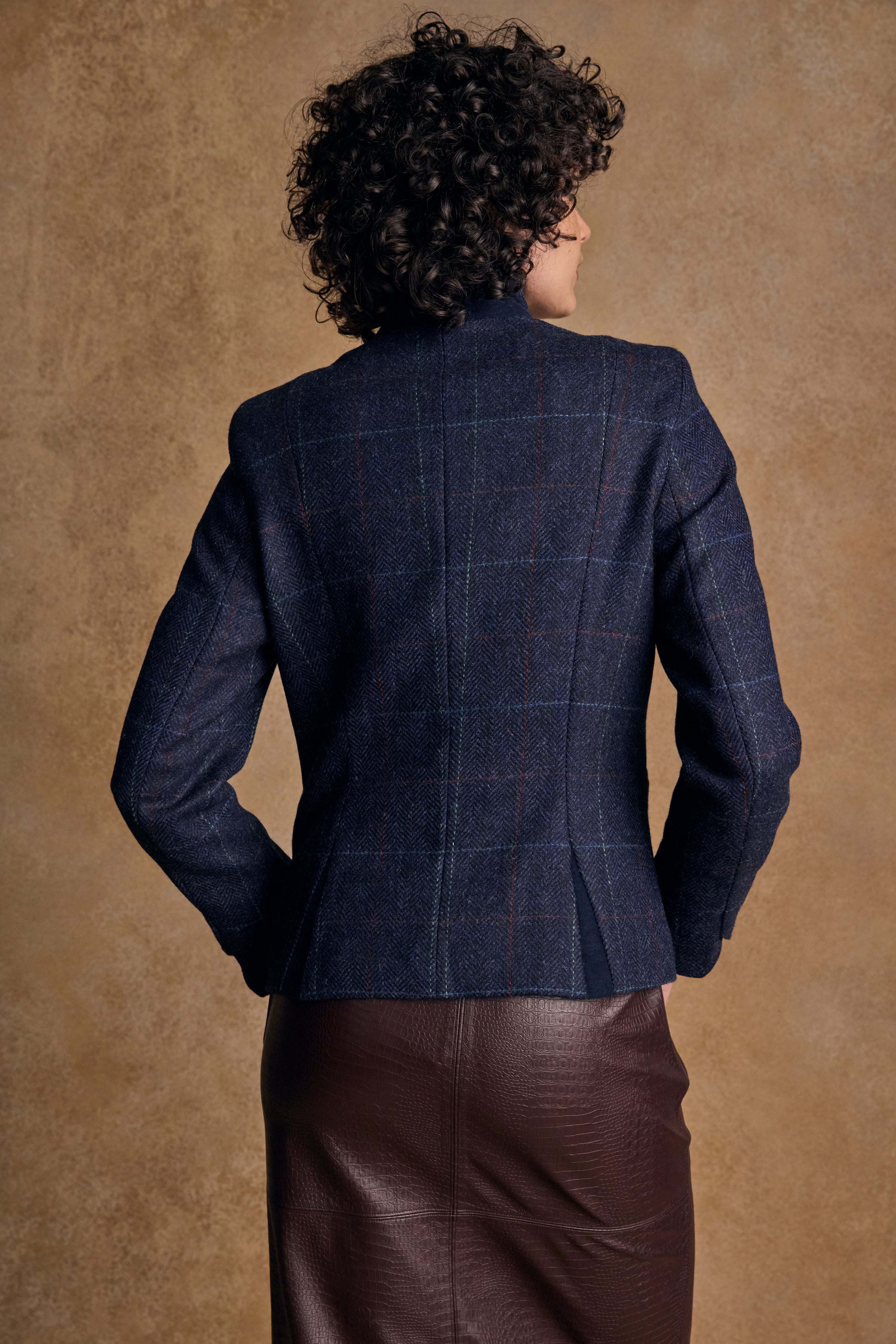 Sasha Tweed Jacket - Navy Windowpane