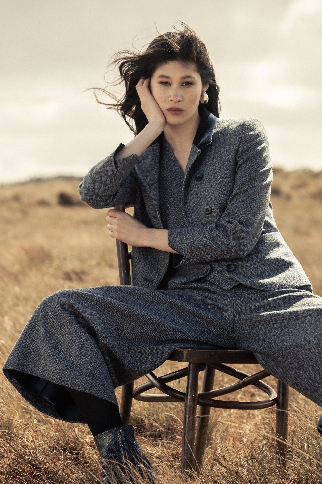 Jack Murphy Ireland - Sasha Tweed Jacket - Denim Herringbone - Tweed