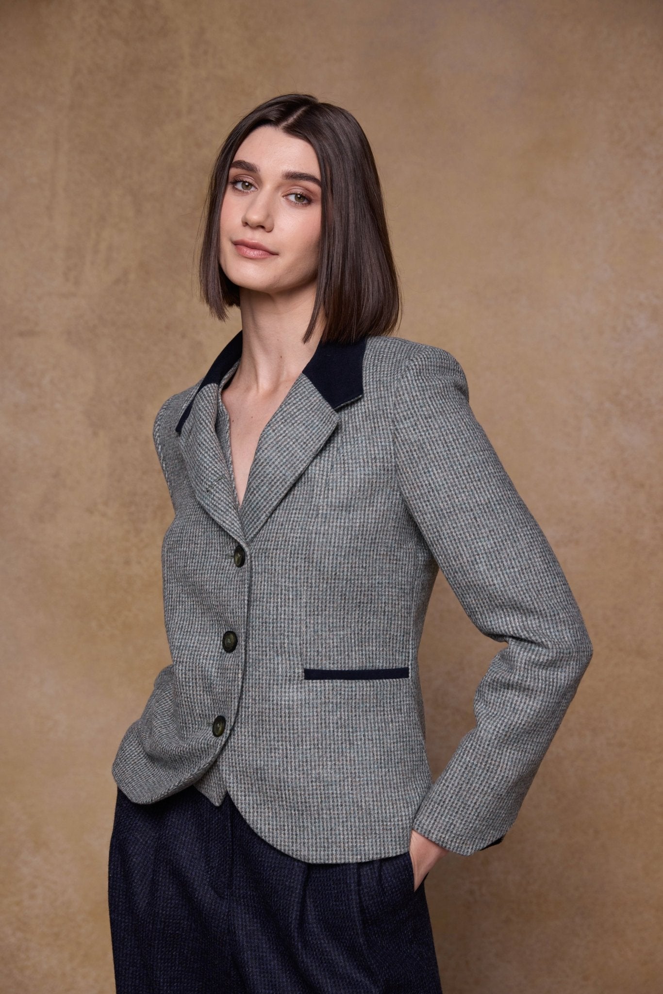 Jack Murphy Ireland - Sasha Tweed Jacket - Jade Weave Herringbone - Tweed
