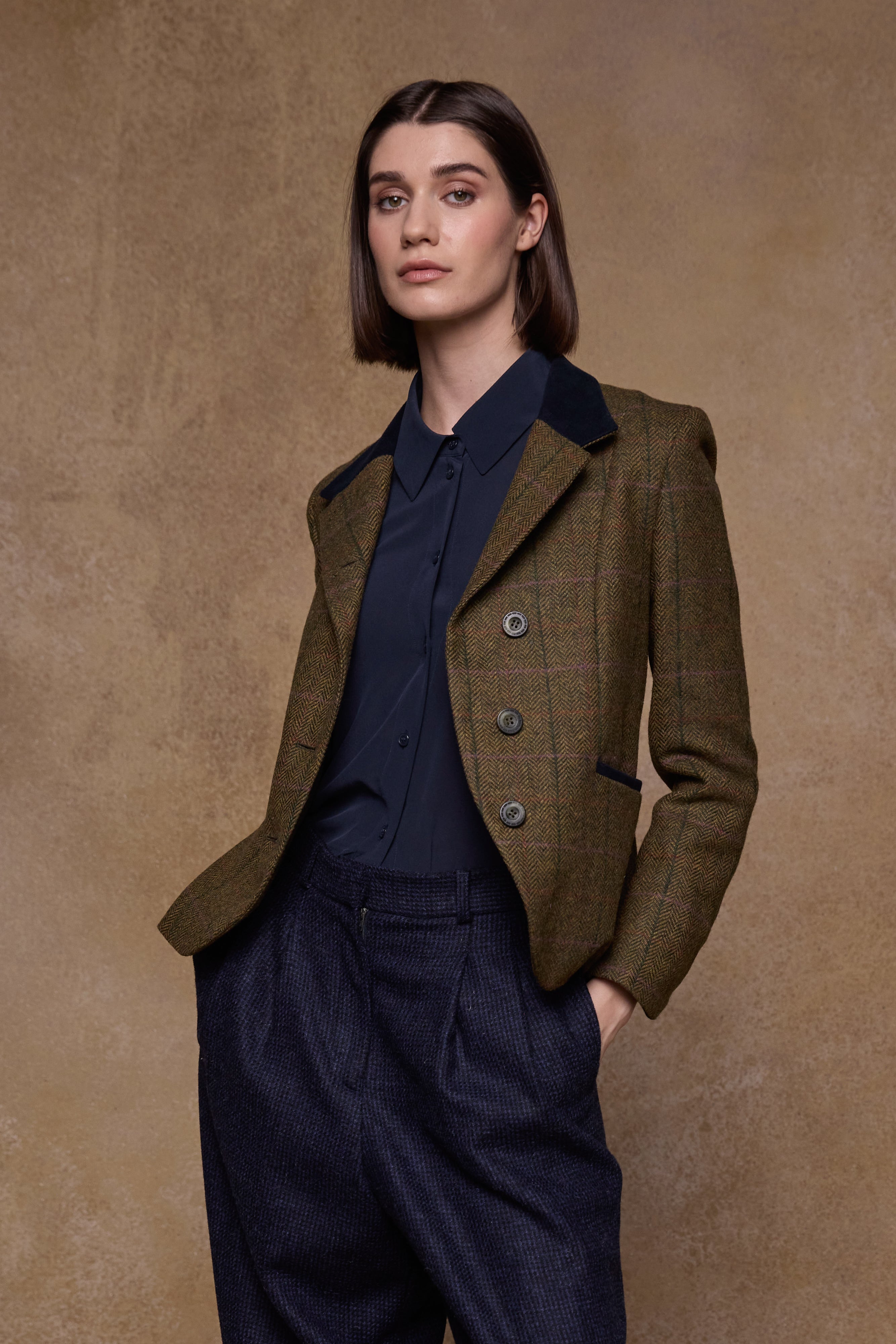Sasha Tweed Jacket - Woodland Check