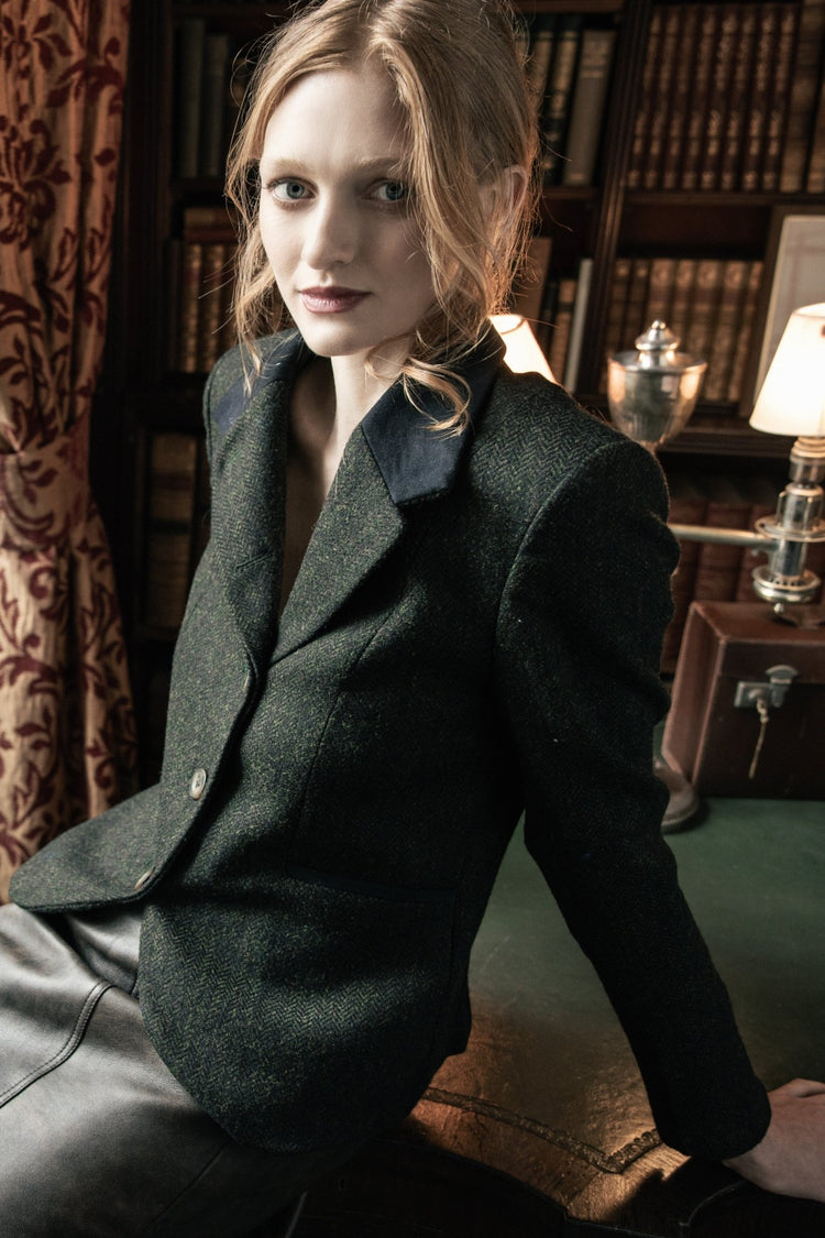 Jack Murphy Ireland - Sasha Tweed Jacket - Green Herringbone - Tweed