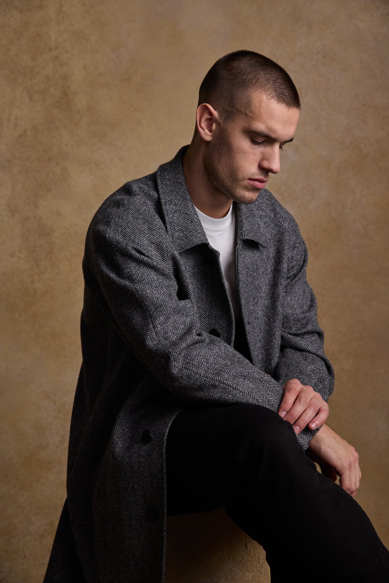 Herringbone tweed coat mens sale