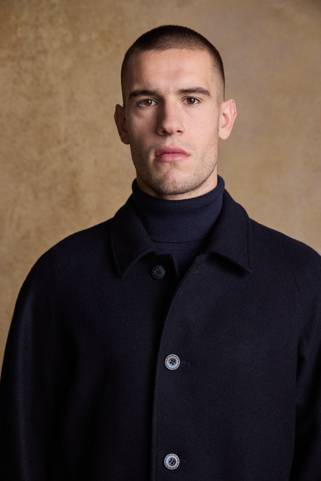 Sean-Tweed-Mantel - Deep Navy Melton