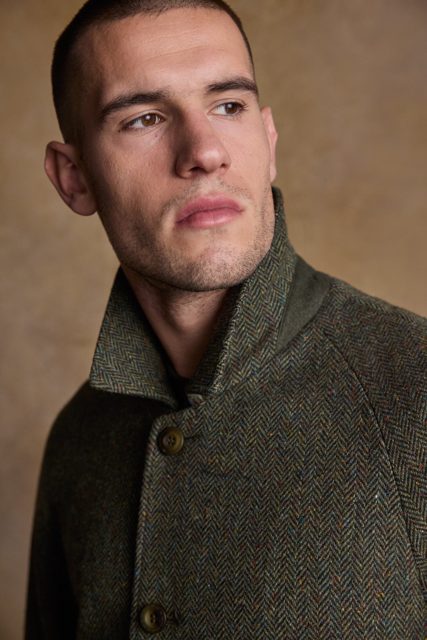 Manteau Sean Tweed - Chevrons vert Donegal