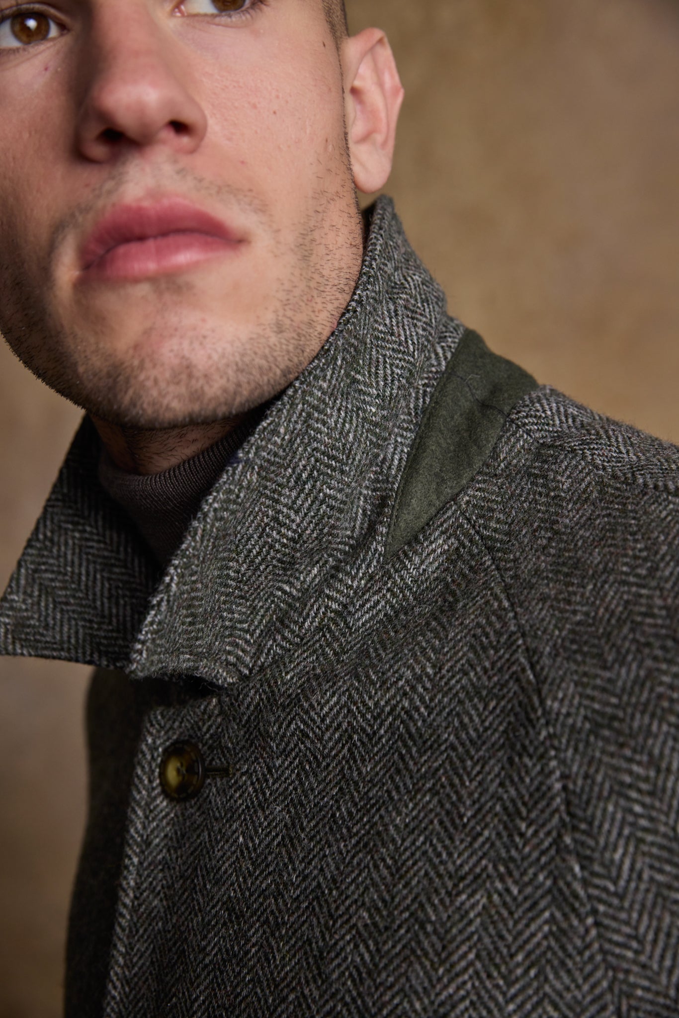 Manteau Sean Tweed - Olive Large Chevrons