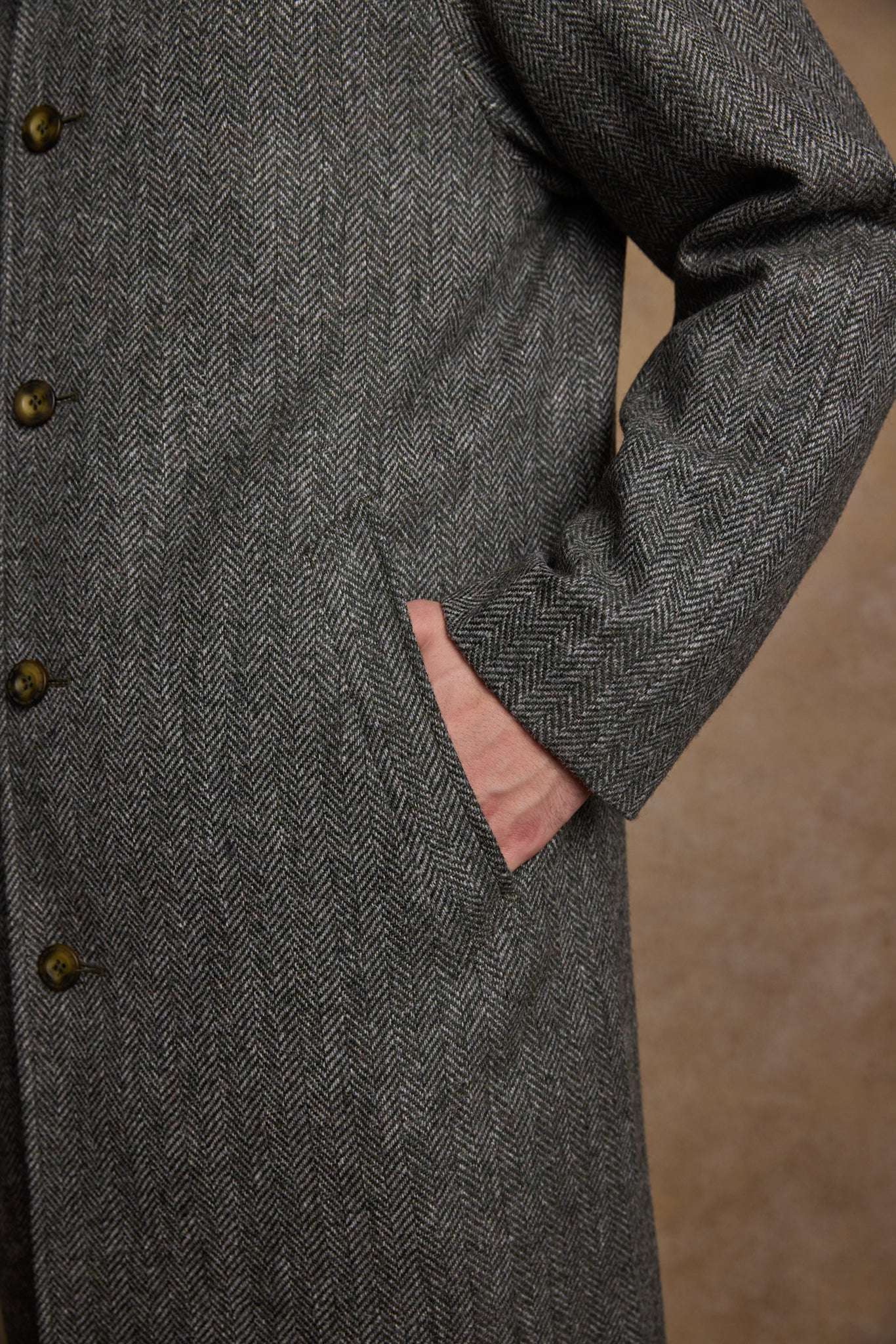 Manteau Sean Tweed - Olive Large Chevrons