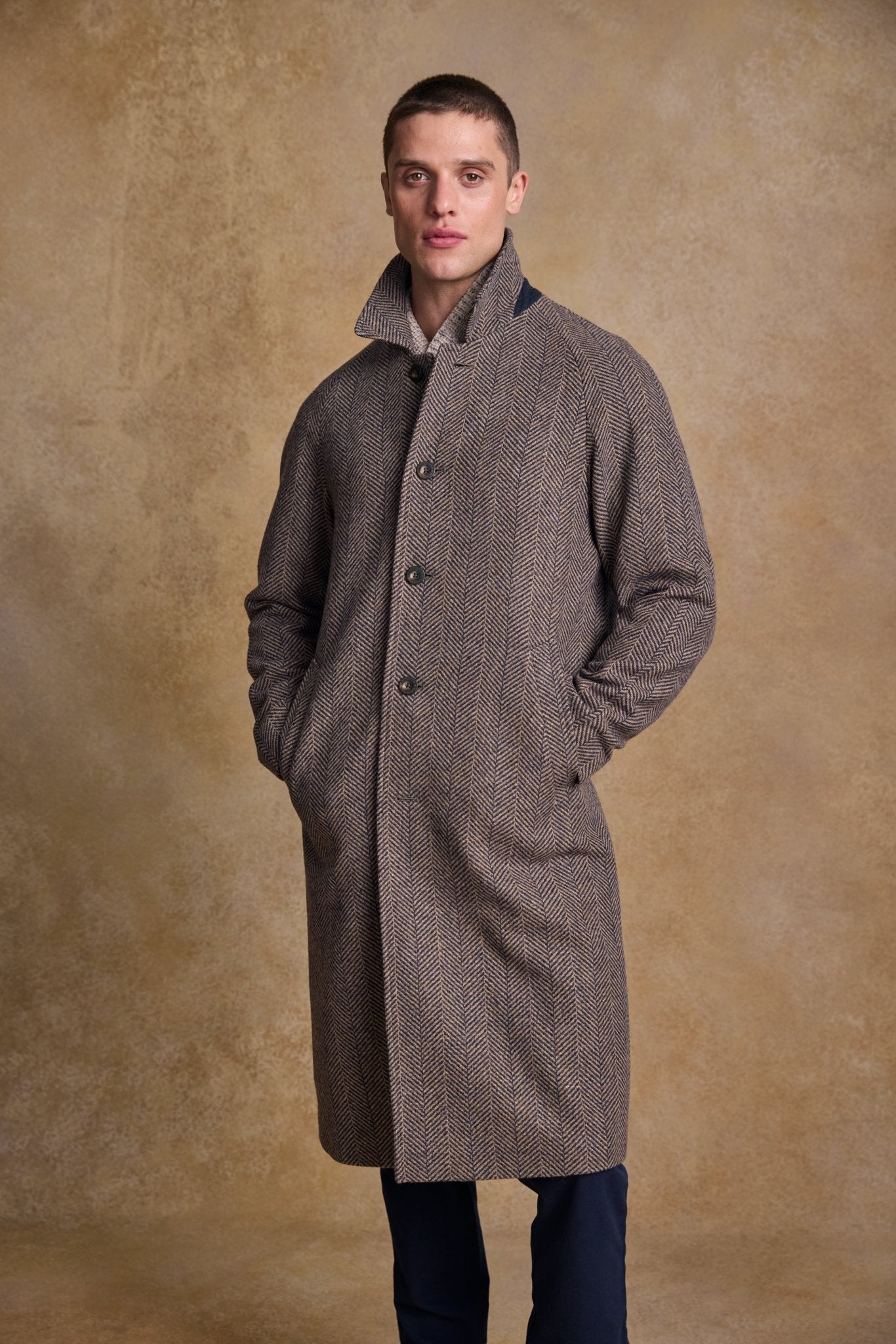 Jack Murphy Clothing - Sean Tweed Coat - Donegal Wheat Herringbone - Tweed