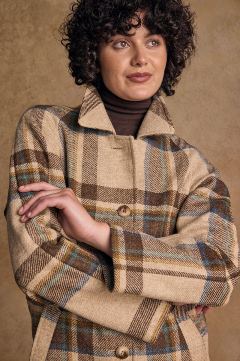 Shauna Tweed Coat - Grey Herringbone
