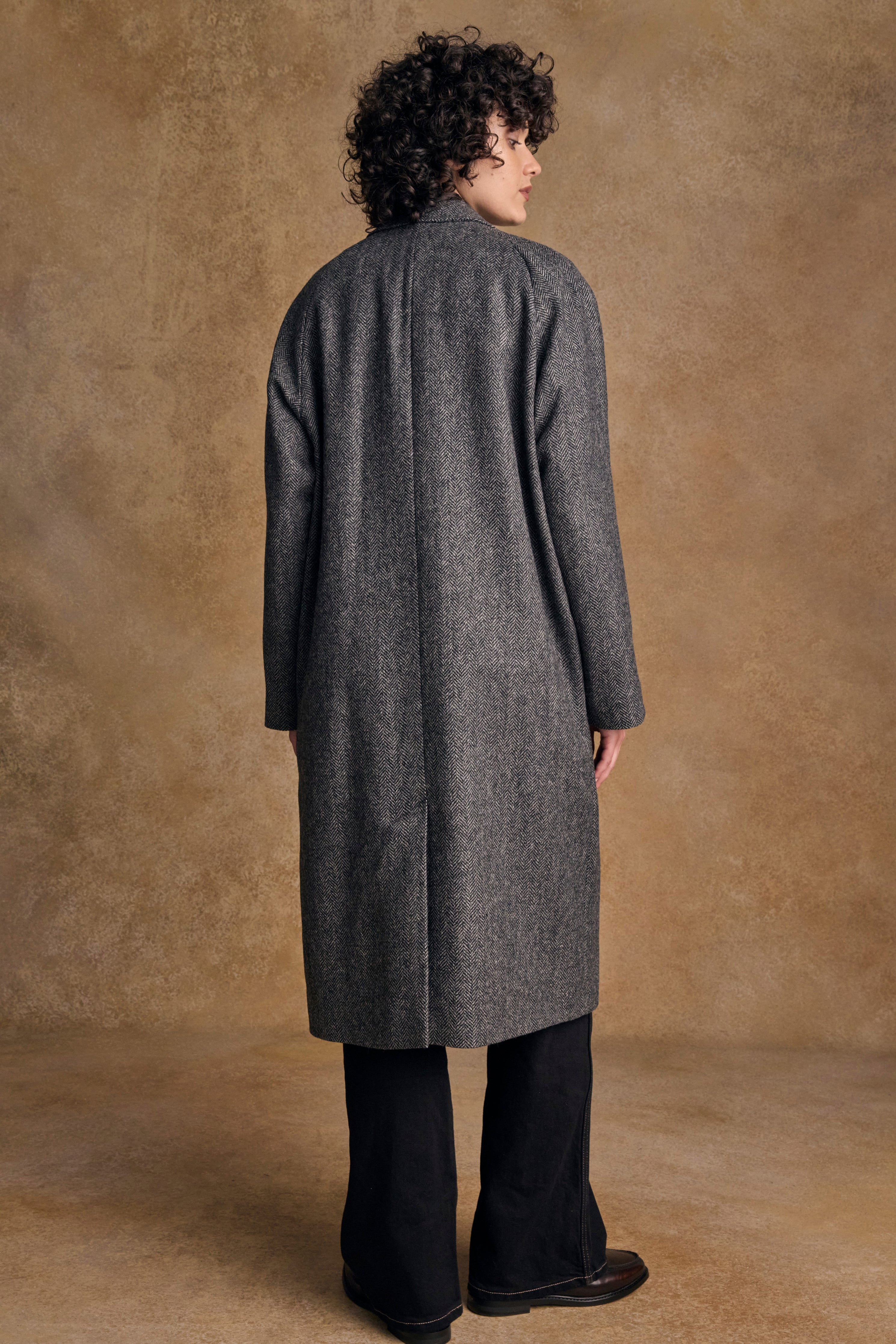 Shauna Tweed Coat - Grey Herringbone