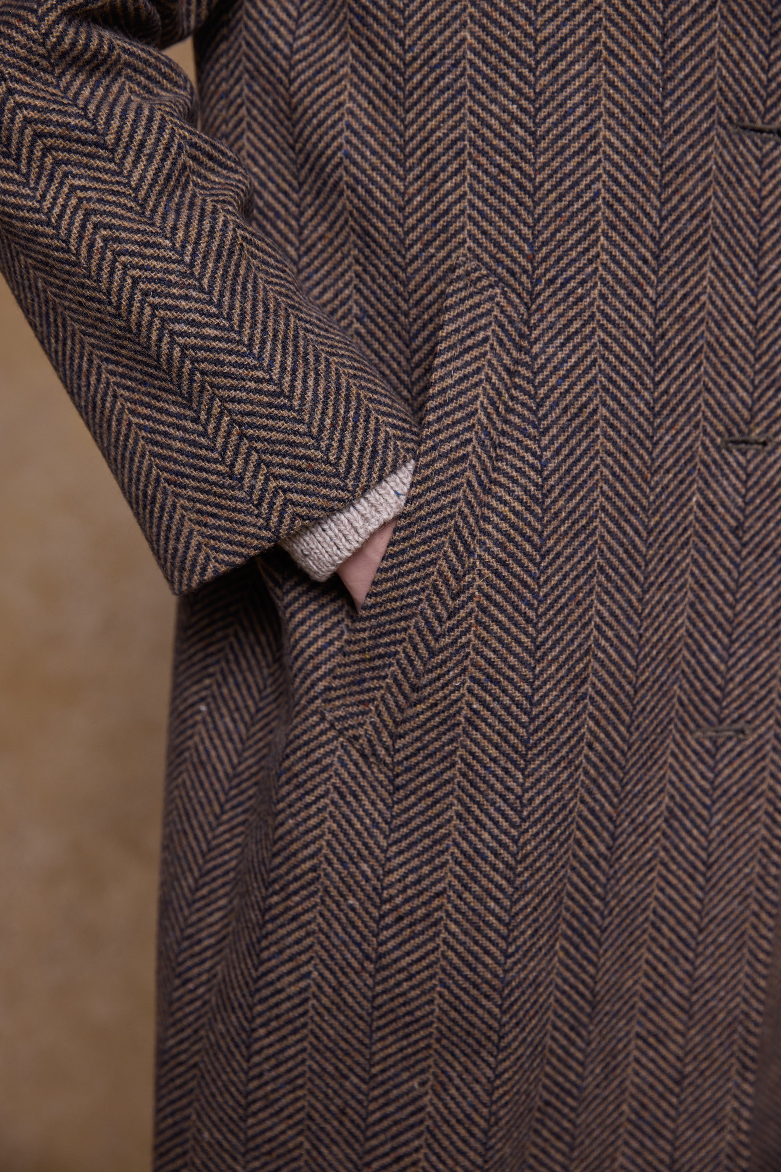 Shauna Tweed Coat - Donegal Wheat Herringbone