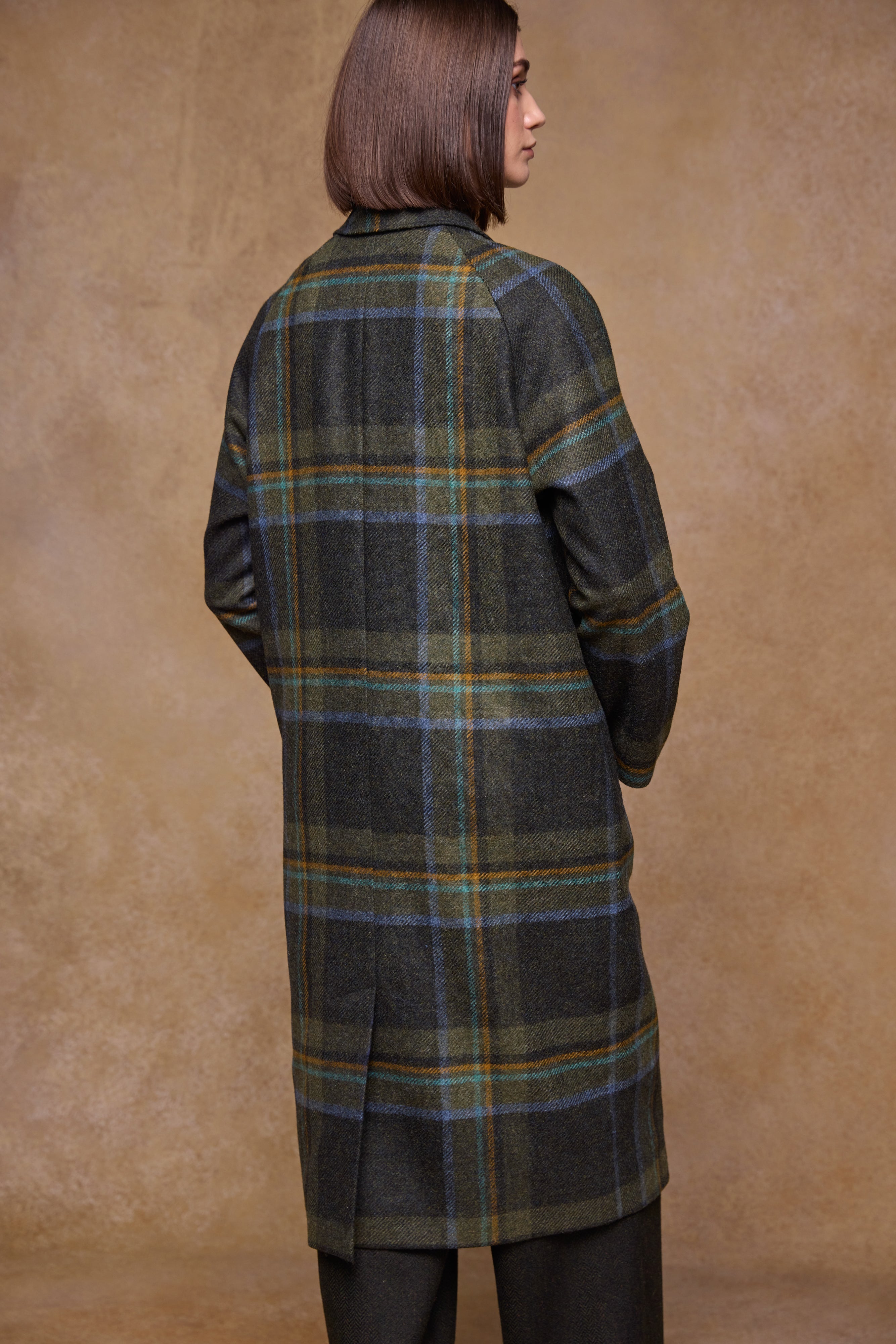 Shauna Tweed Coat - Sage & Emerald Check
