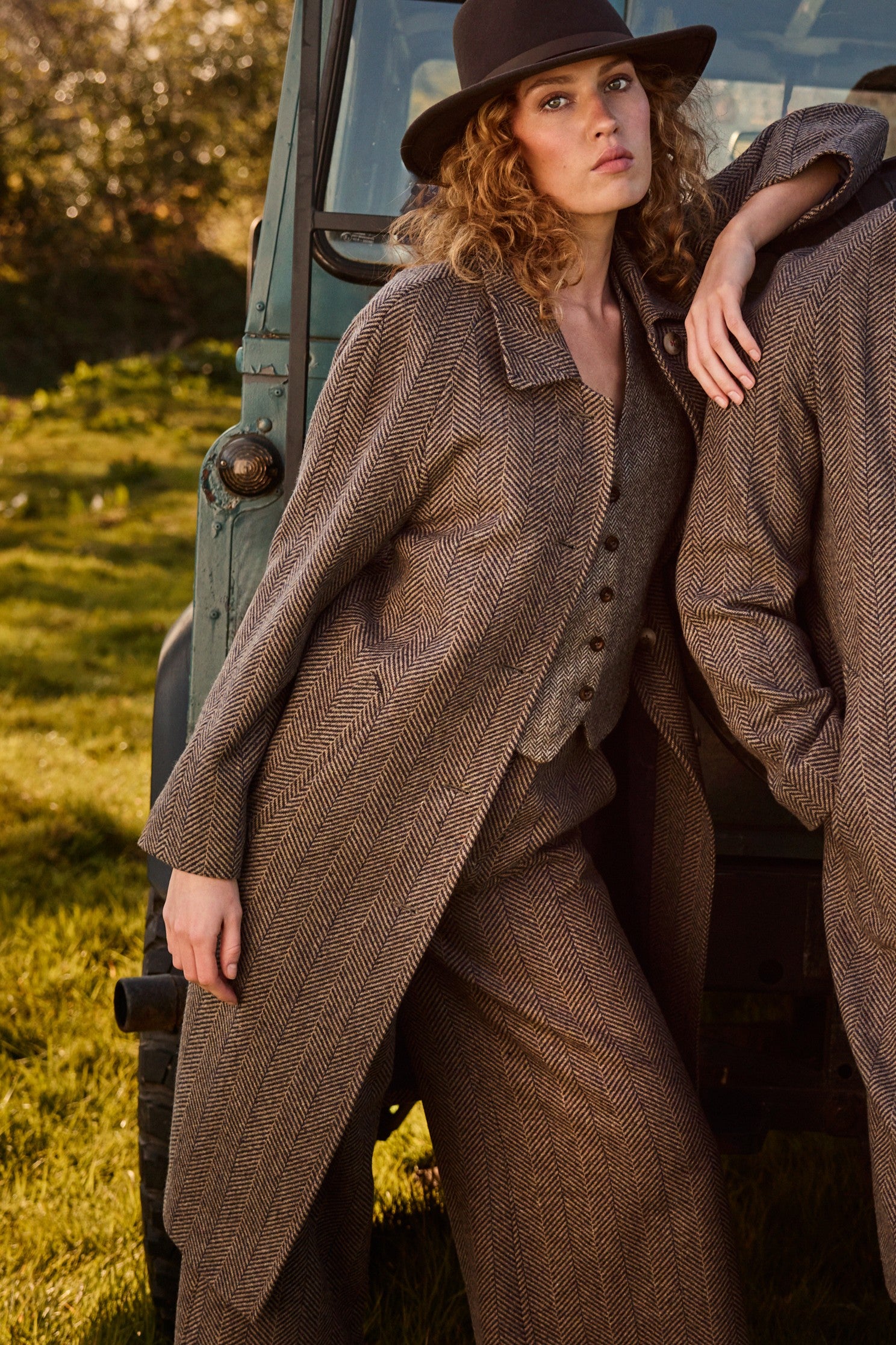 Shauna Tweed Coat - Donegal Wheat Herringbone