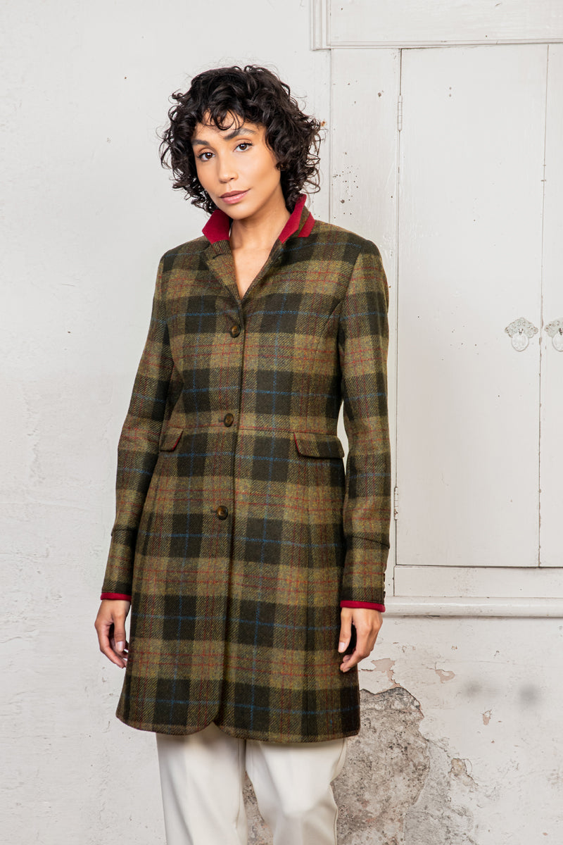 Pamela Tweed Coat - Auburn Check