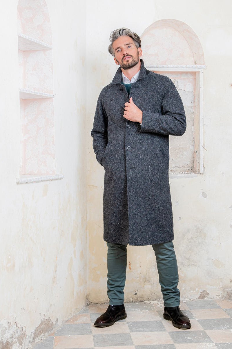 Jack Murphy Ireland - Sean Tweed Coat - Donegal Slate Herringbone - Tweed