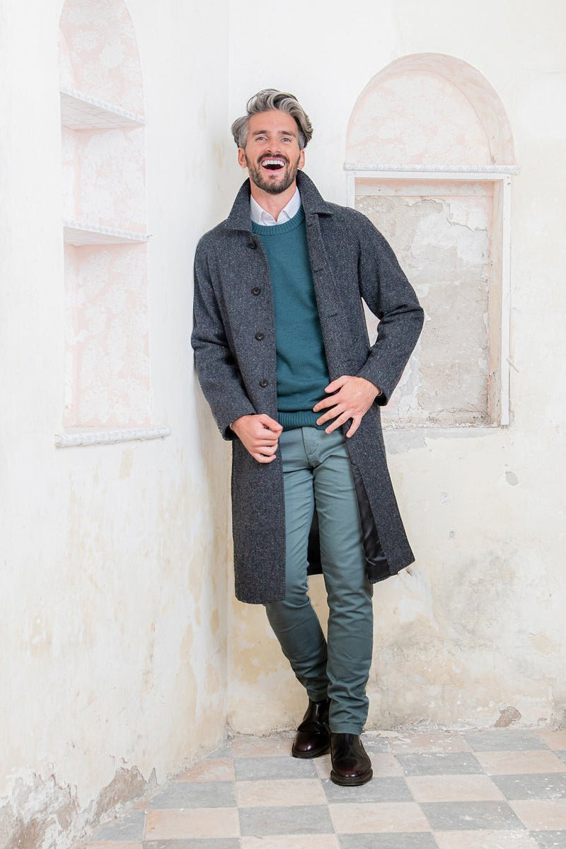 Jack Murphy Ireland - Sean Tweed Coat - Donegal Slate Herringbone - Tweed