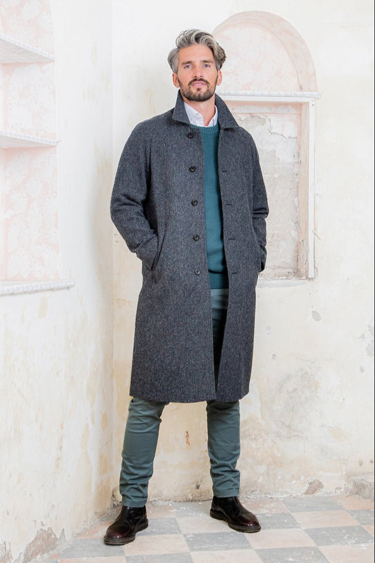 Jack Murphy Ireland - Sean Tweed Coat - Donegal Slate Herringbone - Tweed