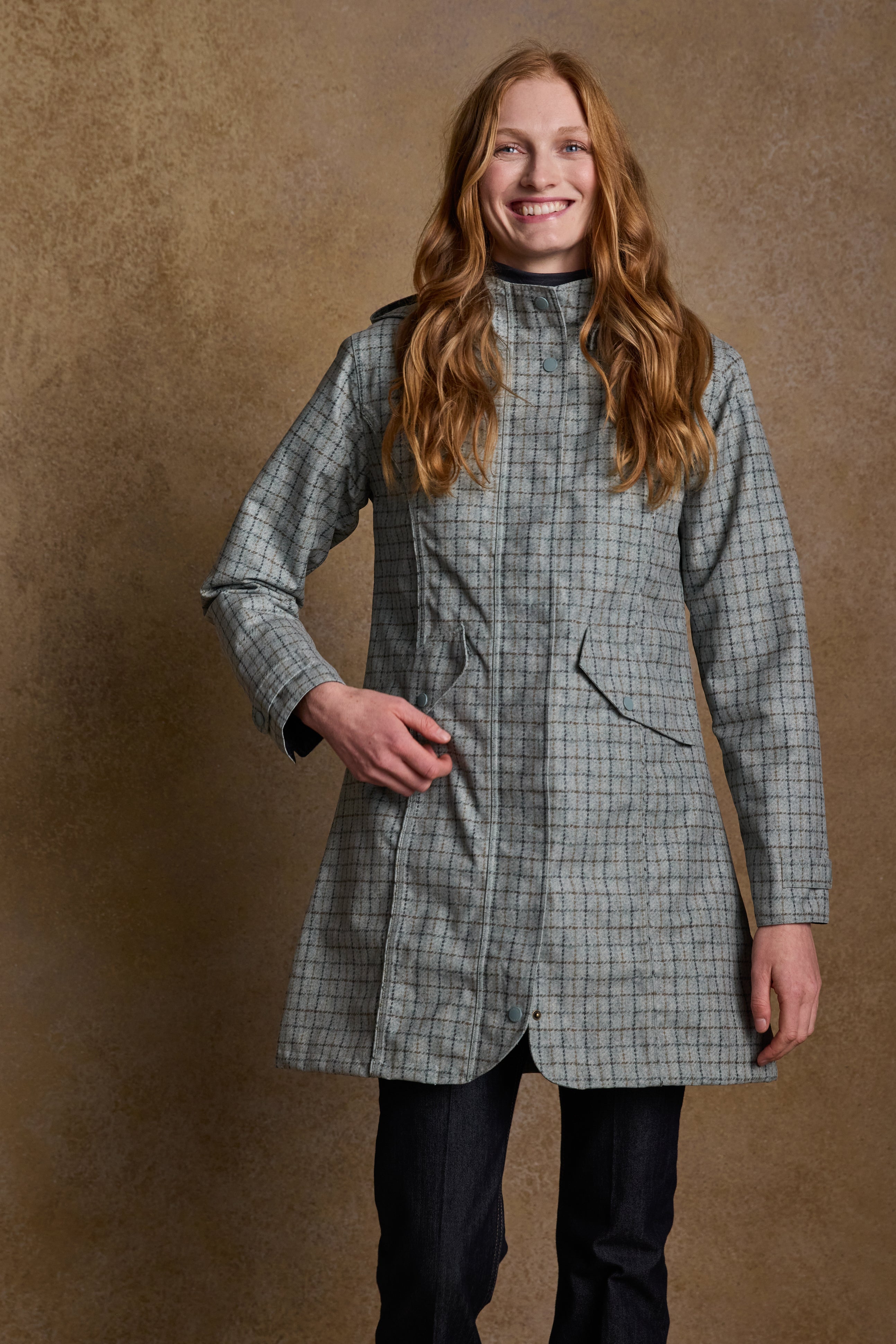 Sophia Waterproof Jacket- Jade Check