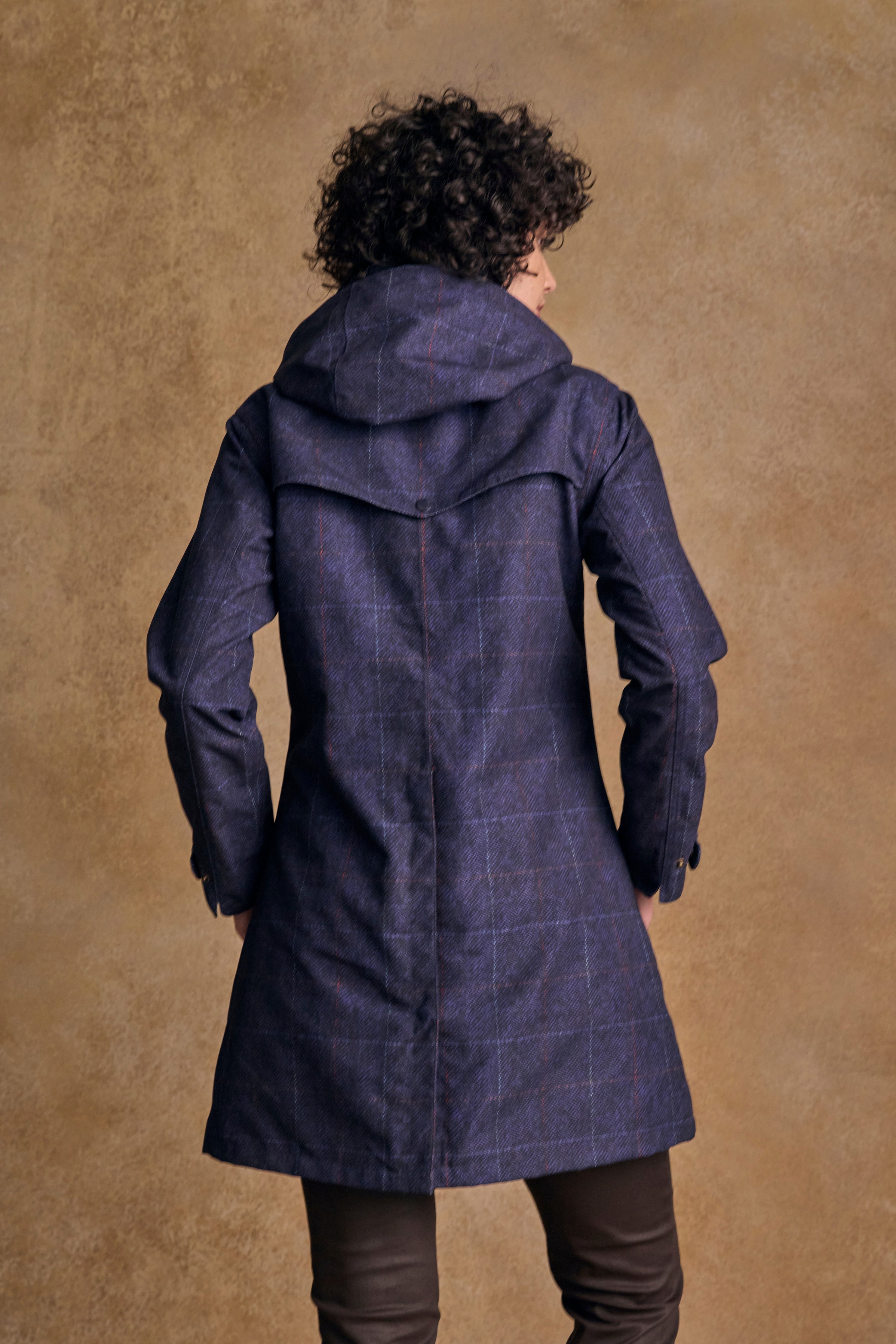 Sophia Waterproof Jacket - Navy Windowpane