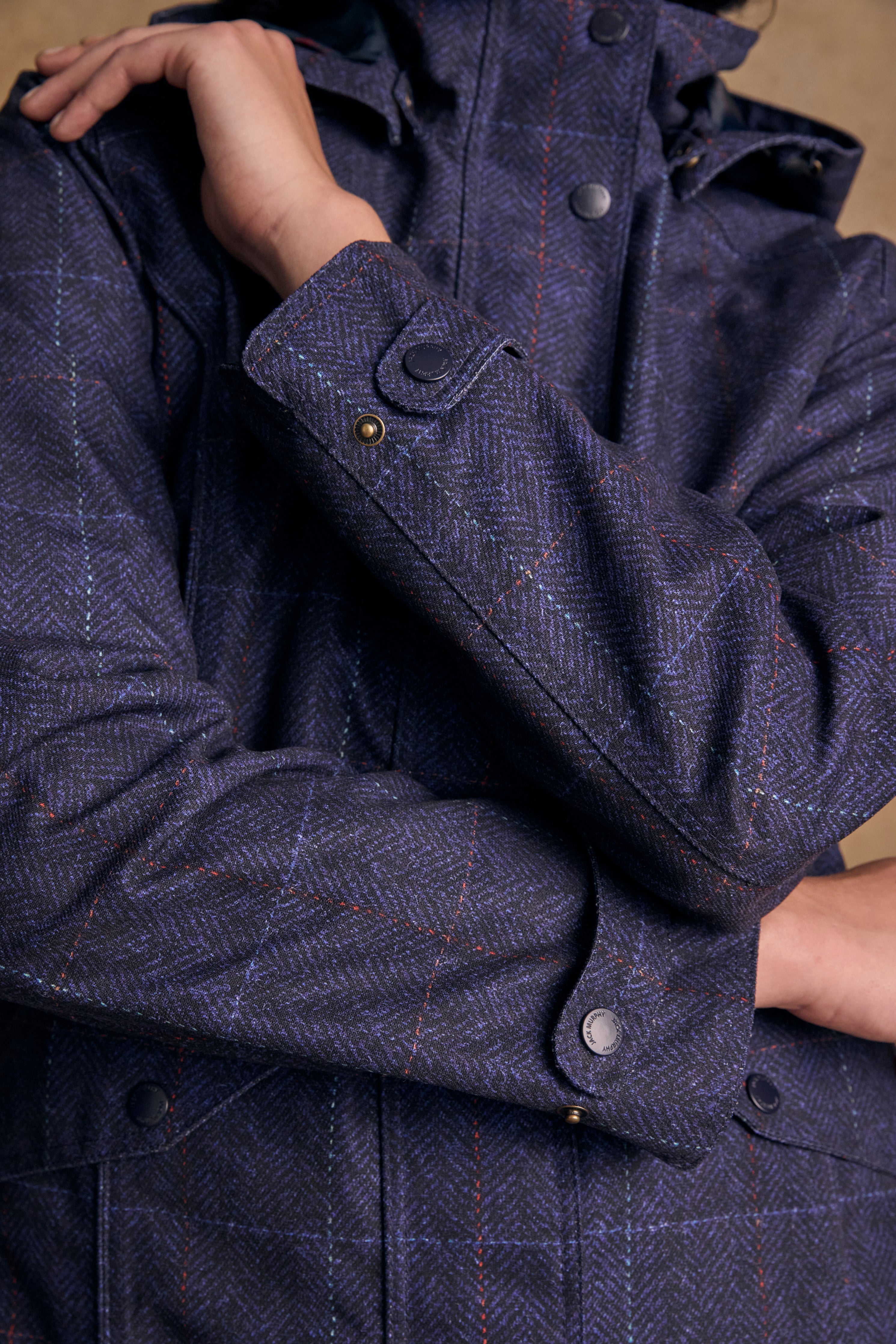 Sophia Waterproof Jacket - Navy Windowpane