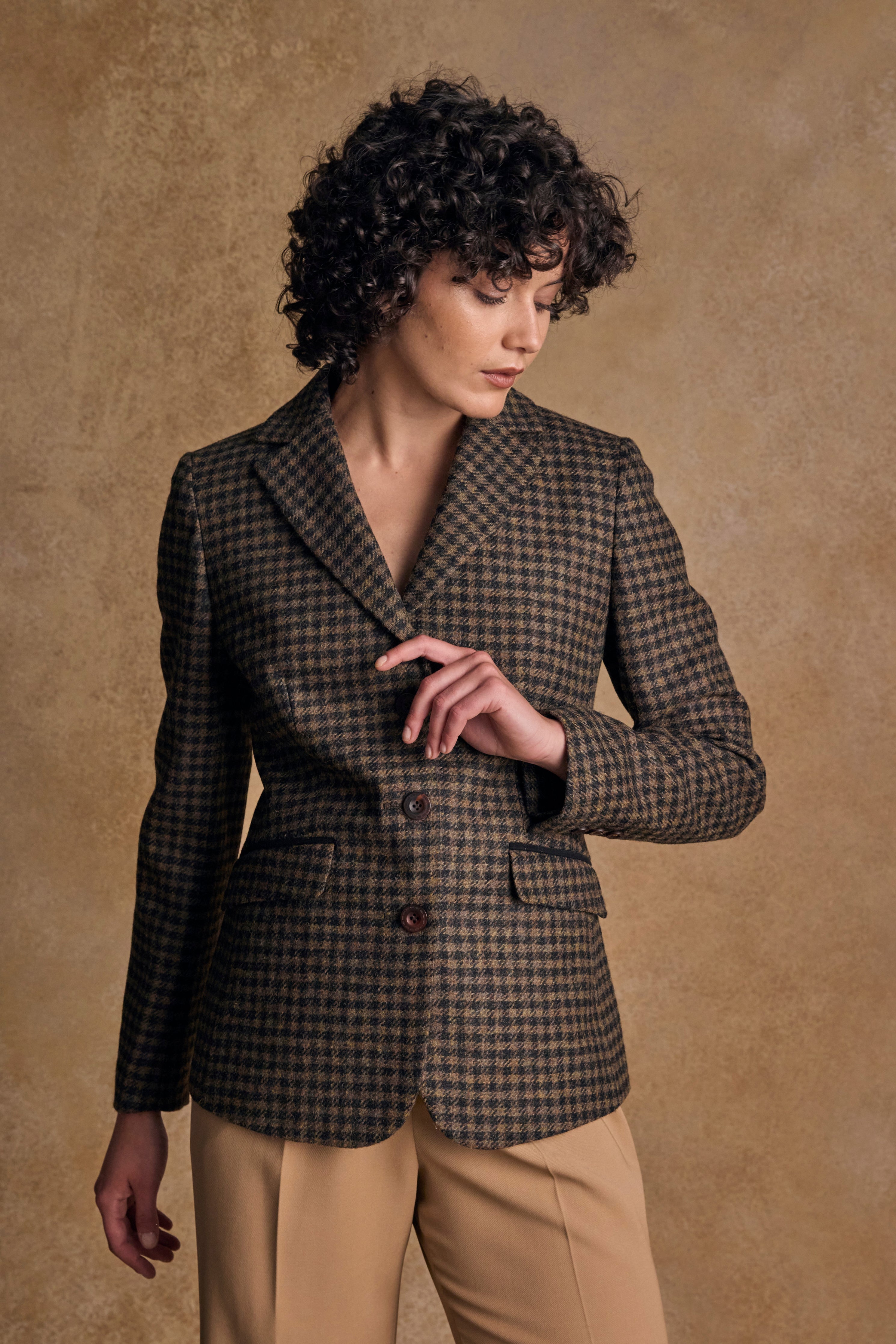 Tara Tweed Hacking Jacke – Grünes Country Check