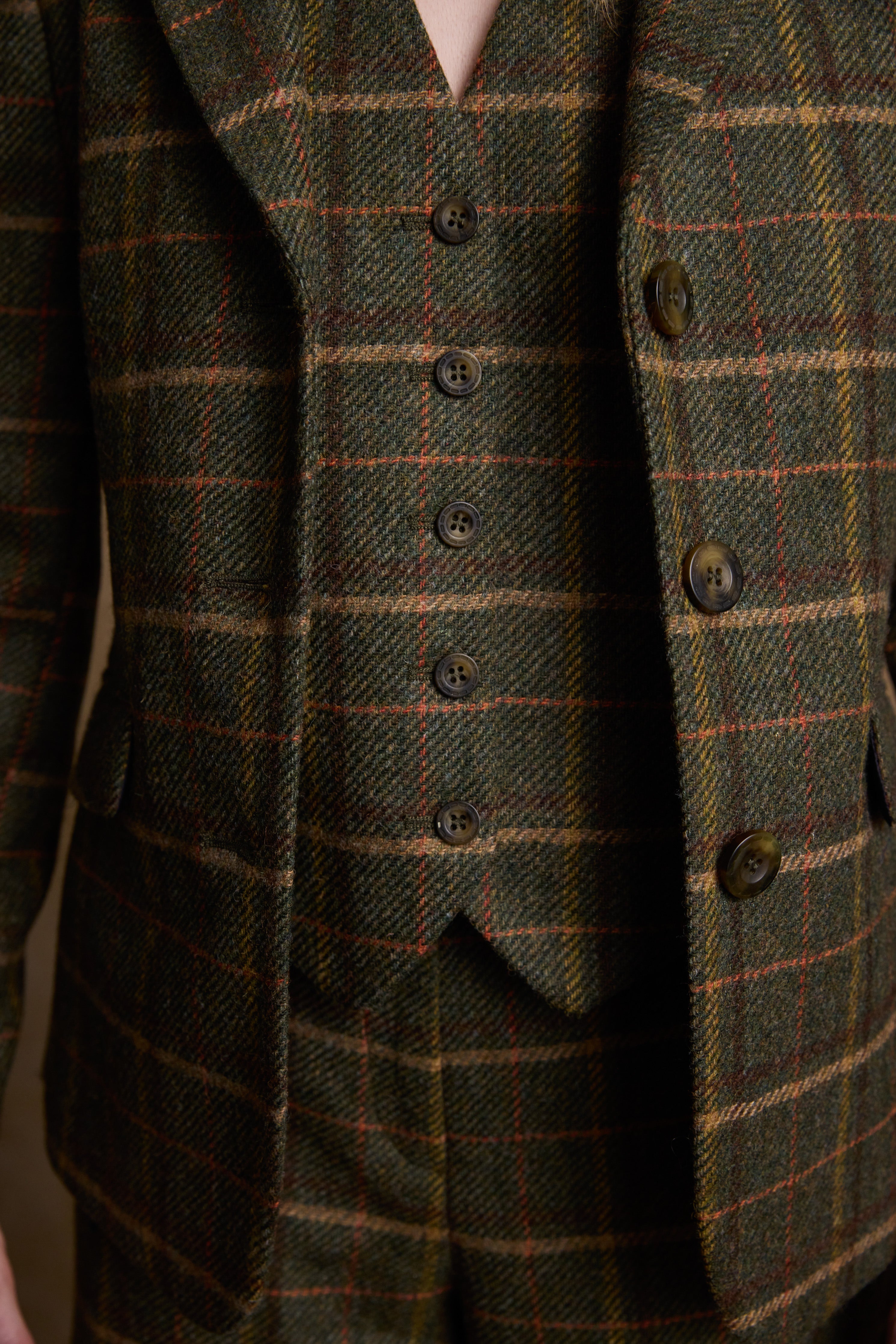 Heidi Tweed-Weste – Country Green Check