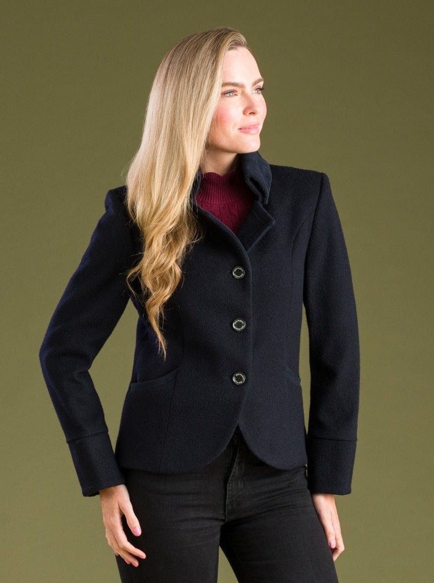 Jack Murphy Clothing - Emer Tweed Jacket - Deep Navy Melton - 