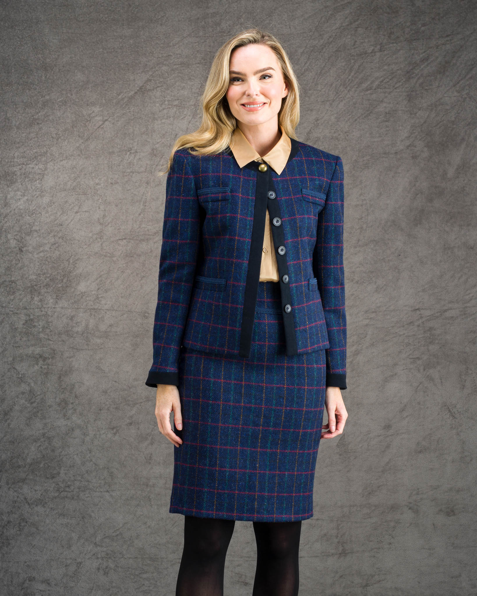 Anna Tweed Jacket - Primary Navy