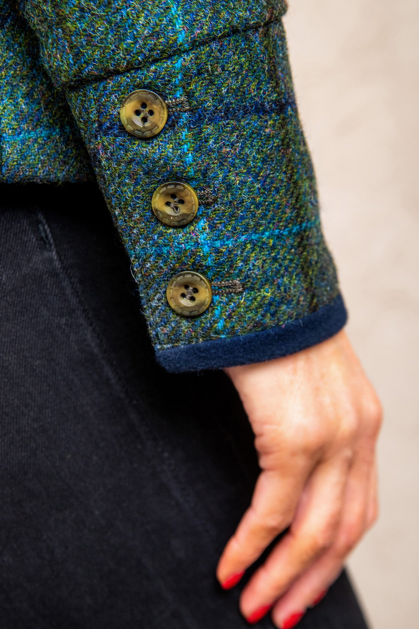 Donna Tweed Jacke - Blaugrüne Erde
