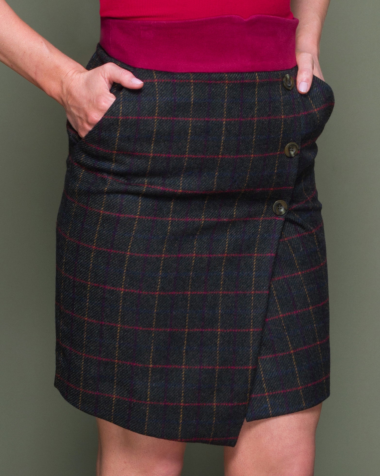 Emma Tweed Skirt - Primary Green - Jack Murphy Ireland