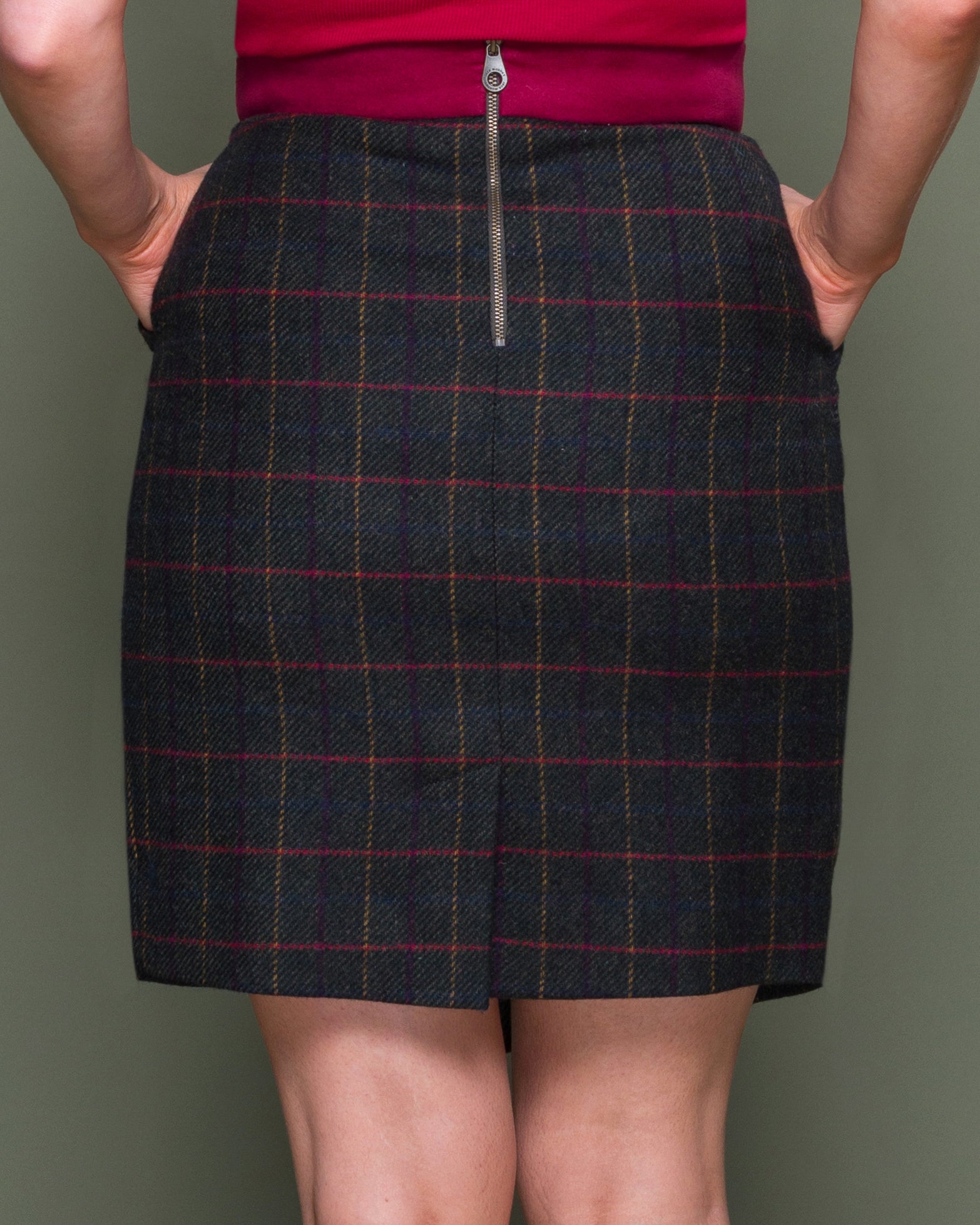 Emma Tweed Skirt - Primary Green