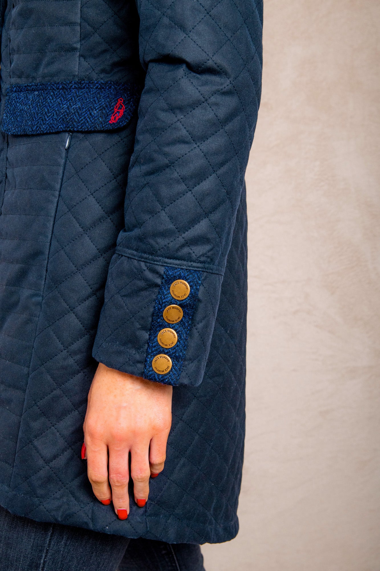 Jodie Wax Coat - Navy - Jack Murphy Ireland