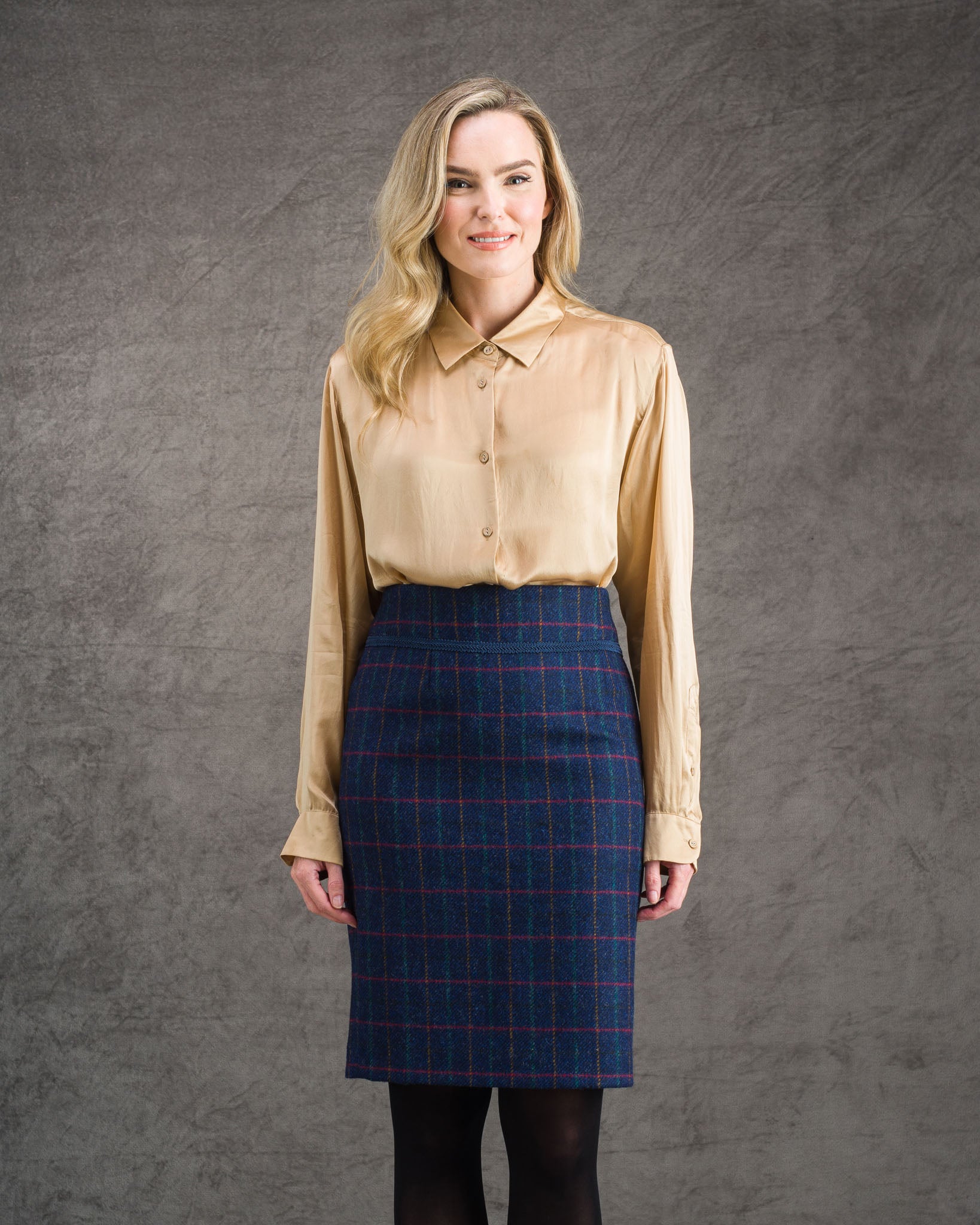 Mary-Kate Tweed Skirt - Primary Navy