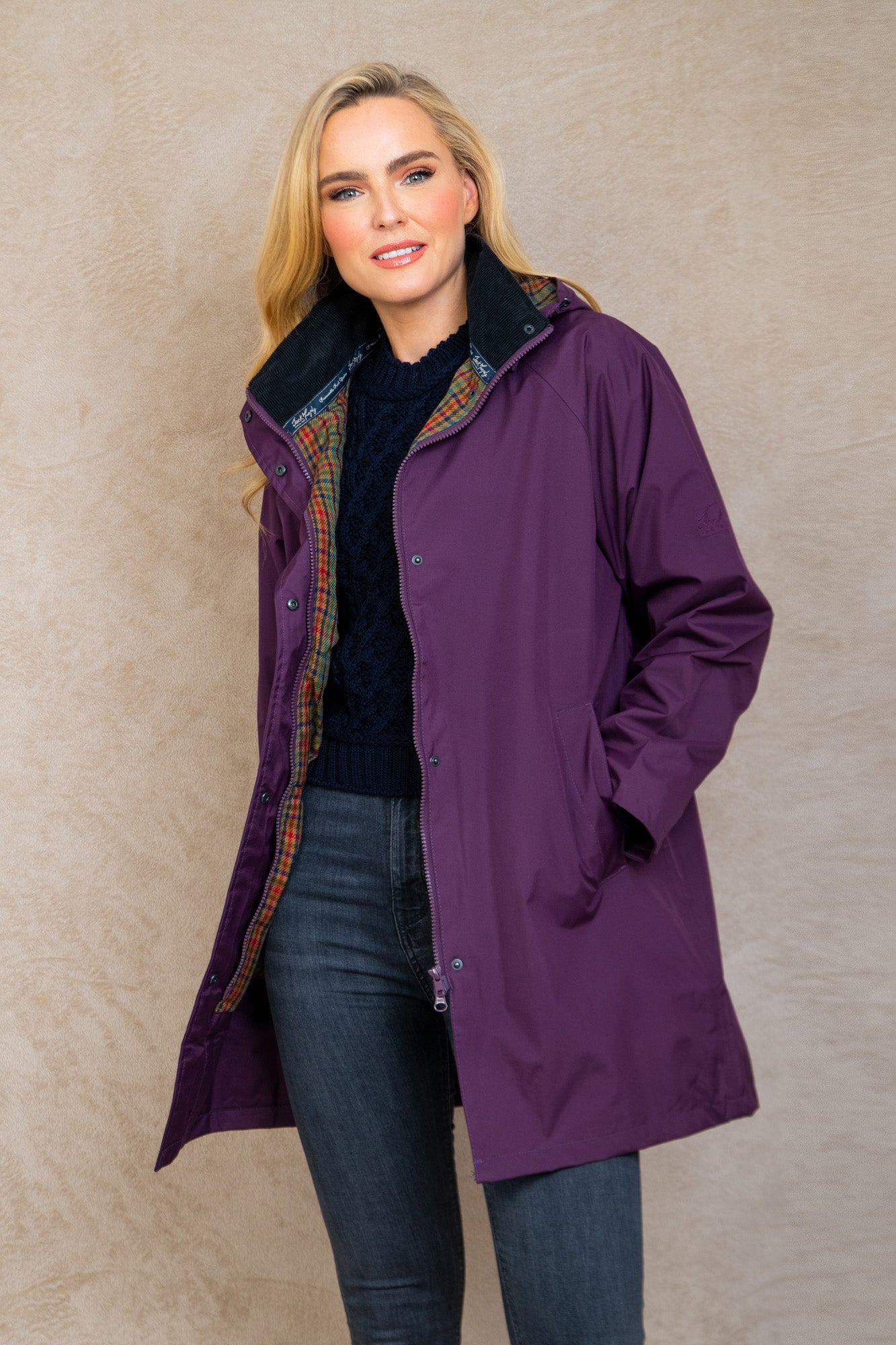 Oxford Waterproof Coat - Blackberry - Jack Murphy Ireland